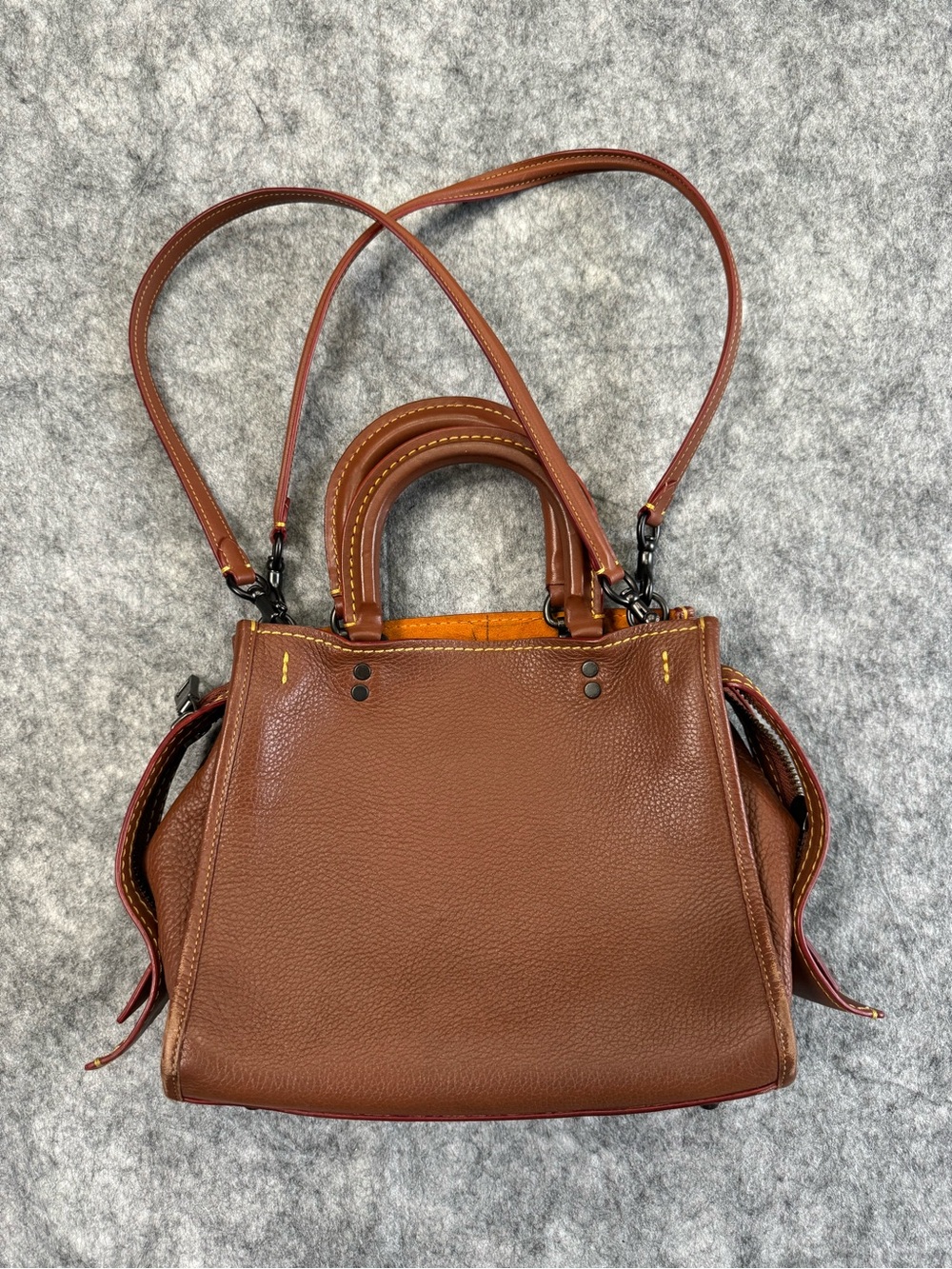 COACH 1941 Rogue 25 Pebble Leather Satchel Saddle Brown